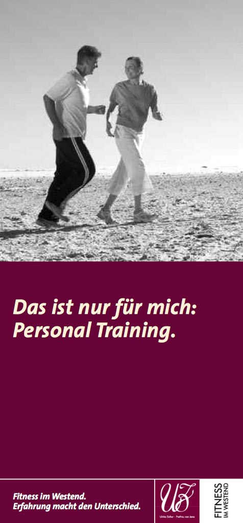 Gute Werbung machen und erfolgreich werben 2 Personaltrainerin Flyer - Titel