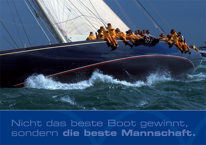 Gute Werbung machen und erfolgreich werben 1 Mailing Waterfront - Motiv „Beste Mannschaft“